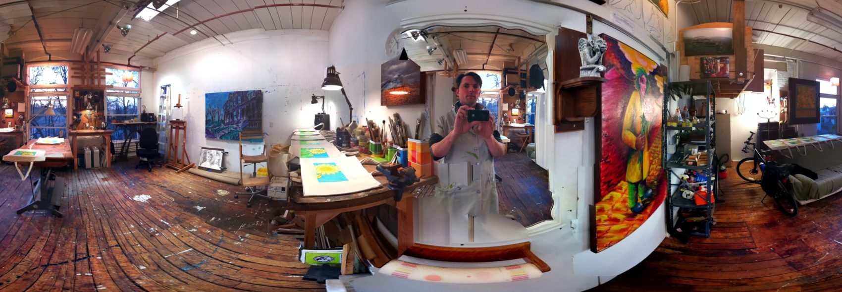 Trace Meek's art studio at One Cottage Street