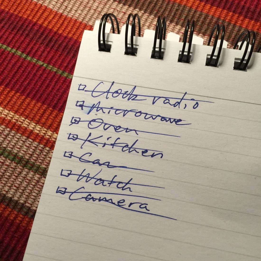 Checklist of clocks to change