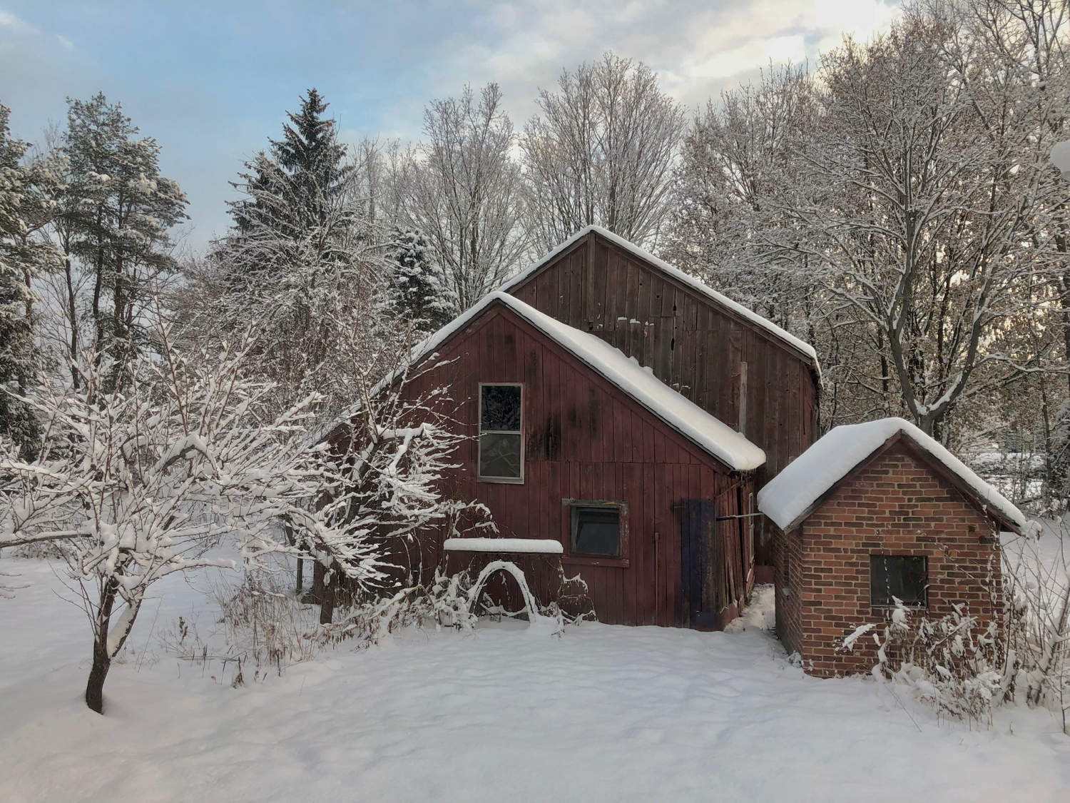 Snow barn — copyright Trace Meek