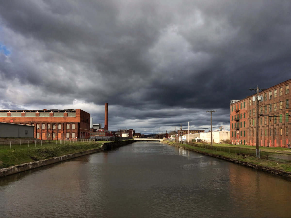 View along a Holyoke, MA canal