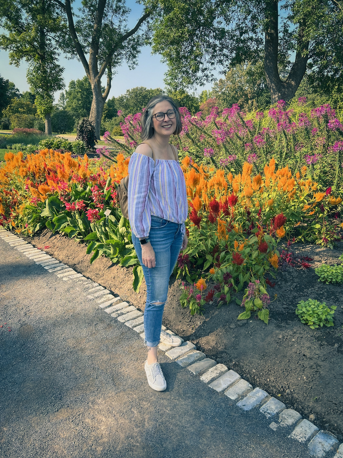 Rebecca at the botanical garden